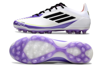 Adidas F50 Elite AG Artificial Grass Soccer Cleats - White/Purple/Black