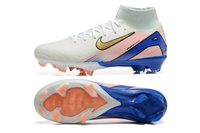 Nike Air Zoom Mercurial Superfly 10 Elite FG Firm Ground Soccer Cleats - White/Gold/Blue/Pink
