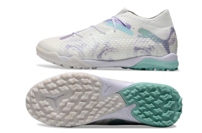 Puma Future Ultimate TF Artificial Turf Soccer Shoes - Beige/Jade/Purple
