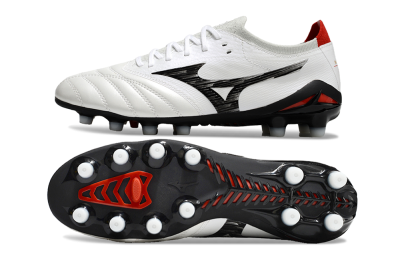 Mizuno Morelia Neo 4 FG Firm Ground Soccer Cleats - White/Black/Red