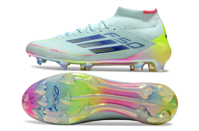 Adidas F50 Elite Mid FG Firm Ground Soccer Cleats - Jade/Yellow/Pink/Gold