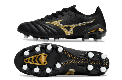 Mizuno Morelia Neo 4 FG Firm Ground Soccer Cleats - Black/Gold/White
