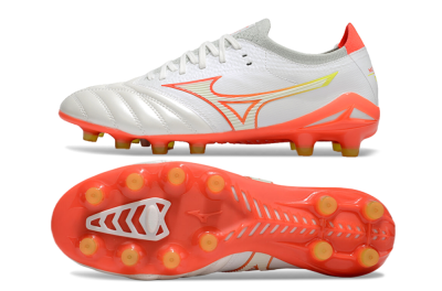 Mizuno Morelia Neo 4 FG Firm Ground Soccer Cleats - White/Red/Yellow