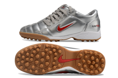Nike Total 90 II TF Artificial Turf Soccer Shoes - Silver/Red/Brown