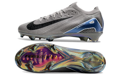Nike Air Zoom Mercurial Vapor 16 Elite FG Firm Ground Soccer Cleats - Grey/Black/Blue