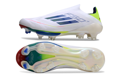 Adidas F50+ Lightstrike Elite FG Firm Ground Soccer Cleats - White/Blue/Yellow