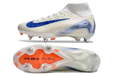 Nike Air Zoom Mercurial Superfly 10 Elite SG Soft Ground Soccer Cleats - Beige/White/Blue