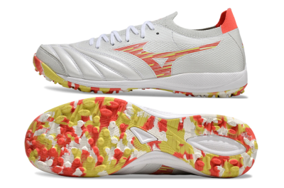 Mizuno Morelia Neo Sala M8 TF Artificial Turf Soccer Shoes - White/Red/Yellow