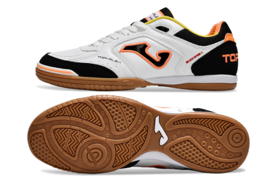 Joma Top Flex IC Indoor & Futsal Soccer Shoes - White/Black/Orange