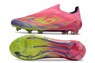 Adidas F50 Elite Laceless FG Firm Ground Soccer Cleats - Red/Yellow/Blue