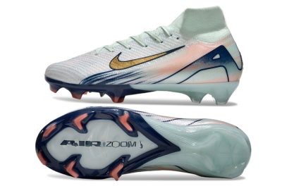 Nike Air Zoom Mercurial Superfly 10 Elite FG Firm Ground Soccer Cleats - White/Pink/Blue