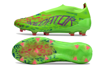 Adidas Predator Elite Laceless FG Firm Ground Soccer Cleats - Yellow/Red/Purple