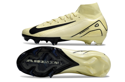 Nike Air Zoom Mercurial Superfly 10 Elite FG Firm Ground Soccer Cleats - Beige/Black/Yellow