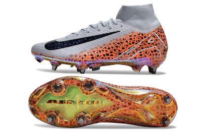 Nike Air Zoom Mercurial Superfly 10 Elite SG Soft Ground Soccer Cleats - Grey/Black/Leopard