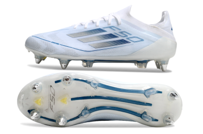Adidas F50 Elite SG Soft Ground Soccer Cleats - White/Silver/Blue