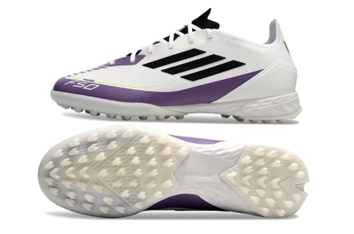 Adidas x Messi F50 Pro TF Artificial Turf Soccer Shoes - White/Purple/Black