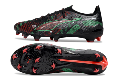 Puma Ultra Ultimate FG Firm Ground Soccer Cleats - Black/Red/Green