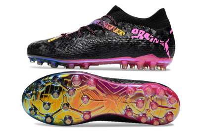 Puma Future Ultimate MG Multi Ground Soccer Cleats - Black/Pink/Yellow