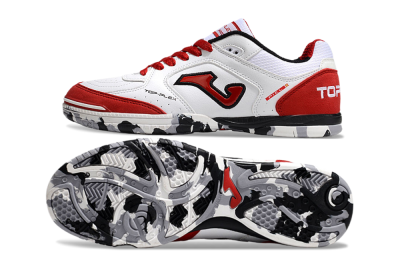 Joma Top Flex IC Indoor & Futsal Soccer Shoes - White/Red/Black