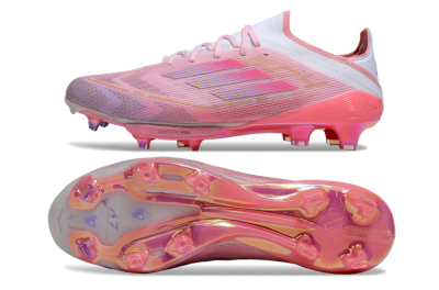 Adidas F50+ Lightstrike 304+ Elite FG Firm Ground Soccer Cleats - Pink/Gold/White