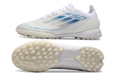 Adidas F50 Pro TF Artificial Turf Soccer Shoes - White/Blue