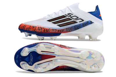 Adidas F50 Elite Lightstrike Pro FG Firm Ground Soccer Cleats - White/Orange/Blue