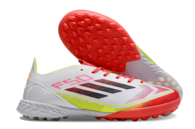 Adidas F50 Elite TF Artificial Turf Soccer Shoes - White/Red/Yellow