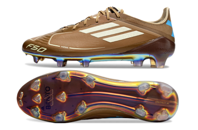 Messi x Adidas F50 Elite FG Firm Ground Soccer Cleats - Brown/White/Blue