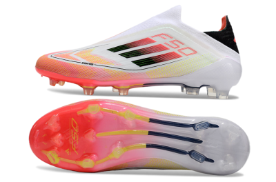 Adidas F50 Elite Laceless FG Firm Ground Soccer Cleats - White/Red/Yellow