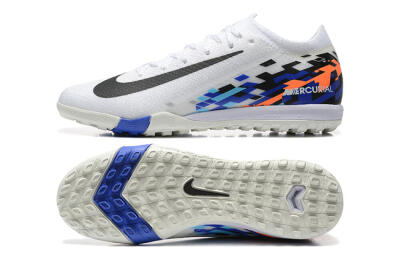 Nike Air Zoom Mercurial Vapor 16 Elite TF Artificial Turf Soccer Shoes - White/Blue/Black