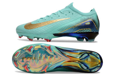 Nike Air Zoom Mercurial Vapor 16 Elite FG Firm Ground Soccer Cleats - Jade/Gold/Blue