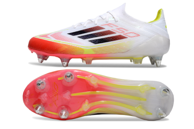 Adidas F50 Elite SG Soft Ground Soccer Cleats - White/Red/Yellow