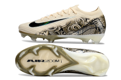 Nike Air Zoom Mercurial Vapor 16 Elite FG Firm Ground Soccer Cleats - Beige/Black/White