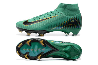 Nike Air Zoom Mercurial Superfly 10 Elite FG Firm Ground Soccer Cleats - Green/Gold/White