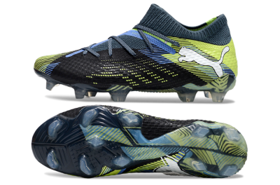 Puma Future Ultimate FG Firm Ground Soccer Cleats - Black/Yellow/Blue
