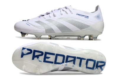 Adidas Predator Elite 25 FG Firm Ground Soccer Cleats - White/Blue/Silver