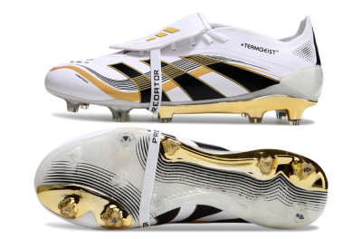 Adidas Predator Elite Foldover Tongue FG Firm Ground Soccer Cleats - White/Black/Gold