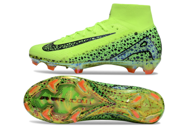 Nike Air Zoom Mercurial Superfly 10 Elite FG Firm Ground Soccer Cleats - Yellow/Black/Leopard