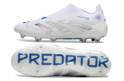 Adidas Predator Elite 25 Laceless FG Firm Ground Soccer Cleats - White/Blue/Black