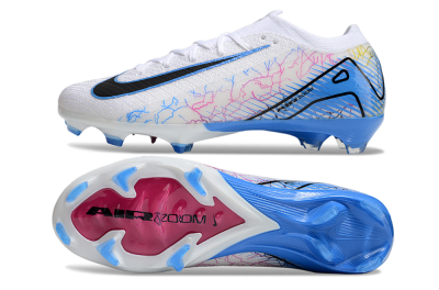 Nike Air Zoom Mercurial Vapor 16 Elite FG Firm Ground Soccer Cleats - White/Black/Blue/Pink/Yellow