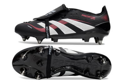 Adidas Predator 25 Elite Foldover Tongue SG Soft Ground Soccer Cleats - Black/White/Red