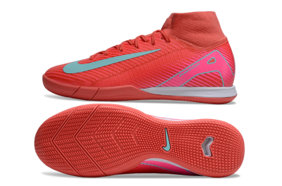 Nike Air Zoom Mercurial Superfly 10 Elite IC Indoor & Futsal Soccer Shoes - Red/Jade/Pink