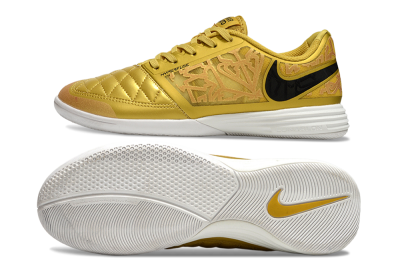 Nike Lunar Gato 2 IC Indoor & Futsal Soccer Shoes - Gold/Black/White