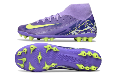 Nike Air Zoom Mercurial Superfly 10 Academy AG Artificial Grass Soccer Cleats - Purple/Yellow/White