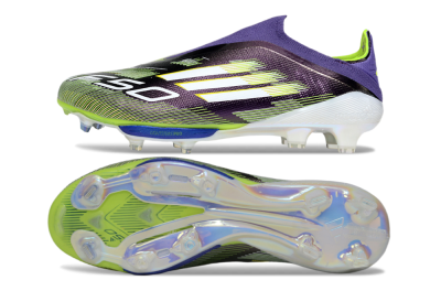 Adidas F50+ Elite Lightstrike Pro Laceless FG Firm Ground Soccer Cleats - Purple/White/Yellow