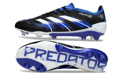 Adidas Predator 25 Elite FG Firm Ground Soccer Cleats - Black/White/Blue