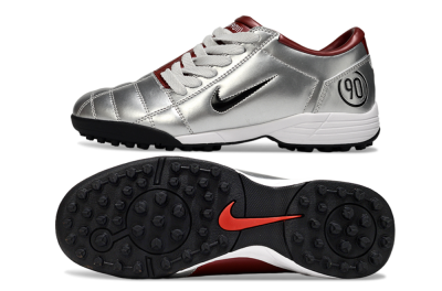 Nike Total 90 II TF Artificial Turf Soccer Shoes - Silver/Black/Red