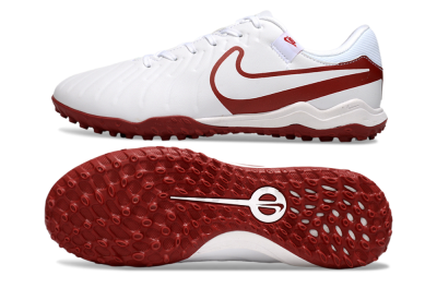 Nike Tiempo Legend 10 Academy TF Artificial Turf Soccer Shoes - White/Red