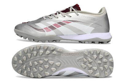 Adidas Predator 25 Elite TF Artificial Turf Soccer Shoes - Silver/Red/White