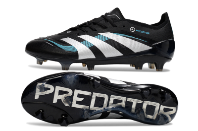 Adidas Predator 25 Elite FG Firm Ground Soccer Cleats - Black/White/Jade